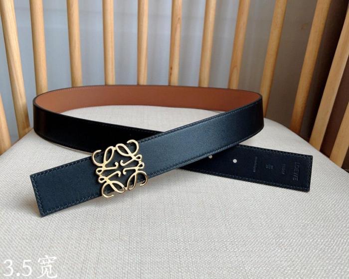 LOEWE Reversible Anagram Belt Black/Orange Width: 3.5cm