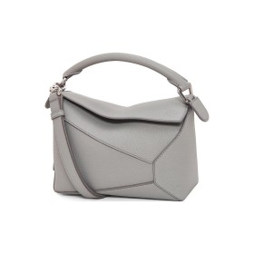 LOEWE Puzzle Soft Grain Cow Leather Shoulder Bag, Crossbody Bag, Handbag Trumpets Women's Pearl Gray A510P60X30-1150 size 24*16.5*10.5cm