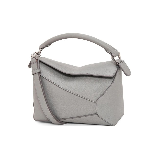 LOEWE Puzzle Soft Grain Cow Leather Shoulder Bag, Crossbody Bag, Handbag Trumpets Women's Pearl Gray A510P60X30-1150 size 24*16.5*10.5cm