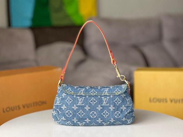 Louis Vuitton Mini Pleaty Monogram Denim Shoulder Bag M95050 size 26*15*9 cm