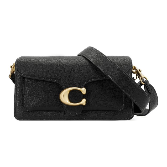 COACH Tabby Pebble Texture Cow Leather Portable Crossbody Bag, Shoulder Bag Medium Size Women's Black CH857-B4BK size 26*8*15 cm