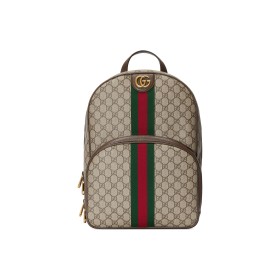 GUCCI Ophidia Canvas With Leather Backpack Men's Beige & Ebony 779901-FABYY-9744 size 28*15*40 cm