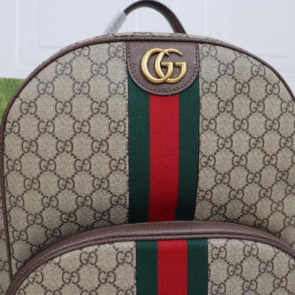 GUCCI Ophidia Canvas With Leather Backpack Men's Beige & Ebony 779901-FABYY-9744 size 28*15*40 cm