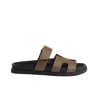 HERMES Chypre Slide Slippers Umber