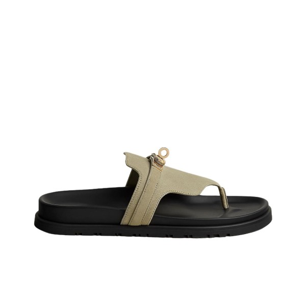 HERMES Empire goatskin round toe flip-flops