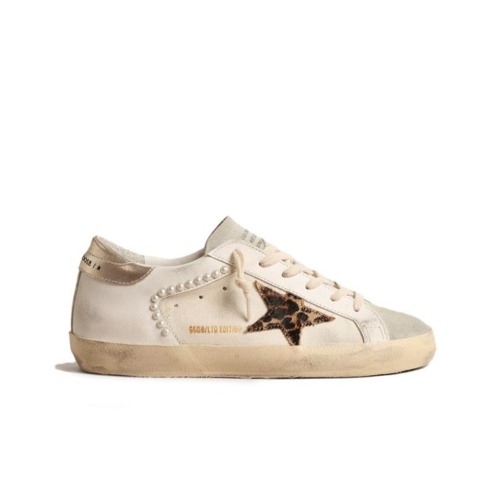 Golden Goose Super-Star Low-Top Skateboard Shoes Women's Beige Vintage Version