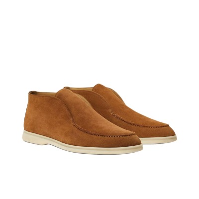 Loro Piana Open Walk Ankle Boots Men's Brown