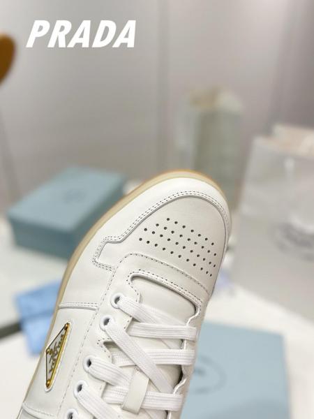 Prada Downtown nappa leather sneakers Ivory