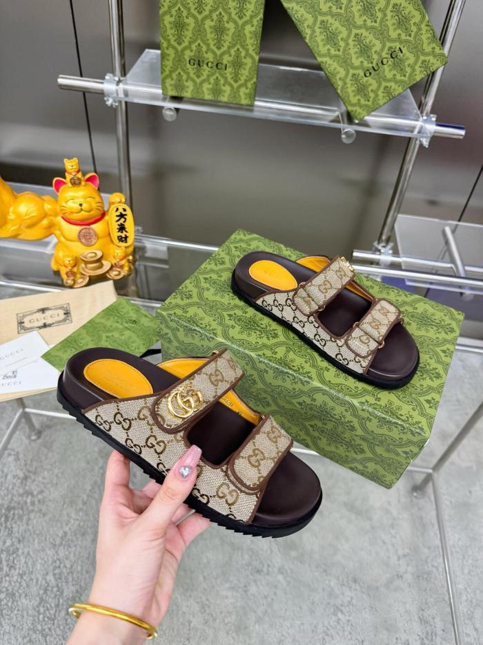 GUCCI Women's Double G Sandal 'Beige Ebony' Women's