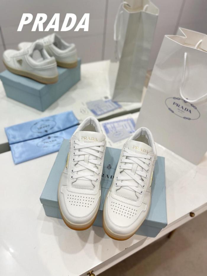 Prada Downtown nappa leather sneakers Ivory