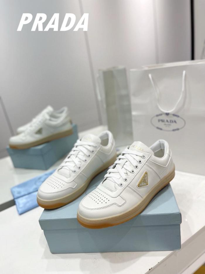 Prada Downtown nappa leather sneakers Ivory