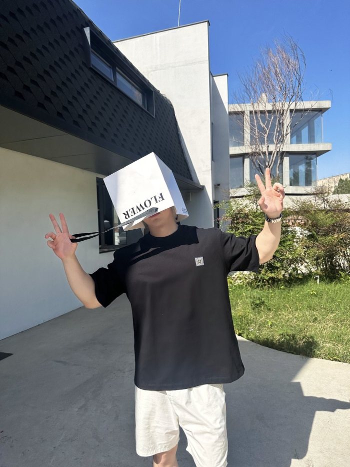 STONE ISLAND Logo Patch Short Sleeved T Shirt