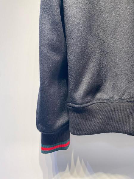 GUCCI Nappa leather and knit bomber jacket