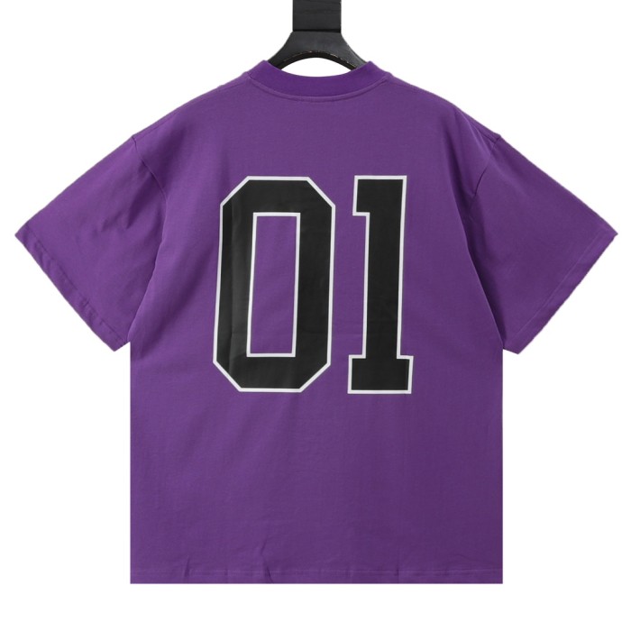 Balenciaga SS25 Basketball Series Letter Printed Round Neck Short Sleeve T-Shirt Regular Fit Men's Purple