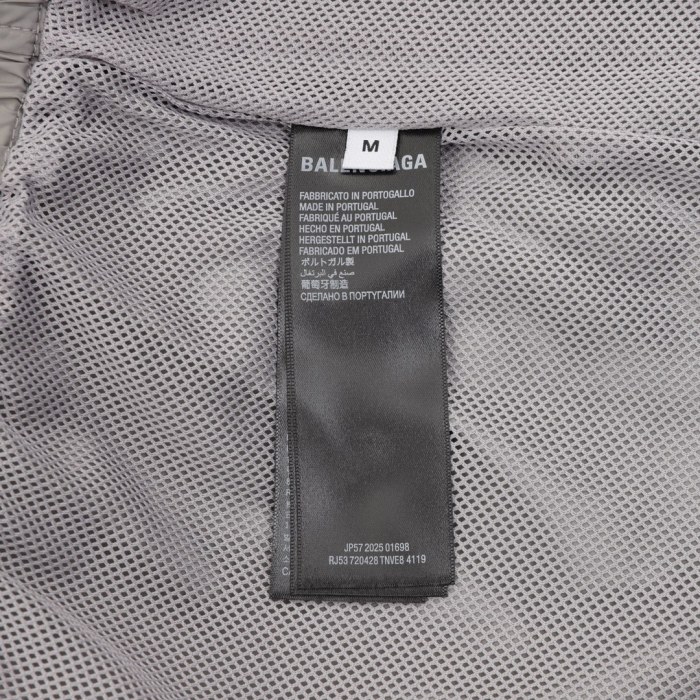 Balenciaga Logo Printed Elastic Casual Shorts Regular Fit Unisex Grey