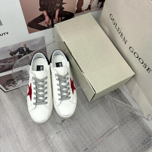 Golden Goose Men's Super-Star with red suede star and green leather heel tab