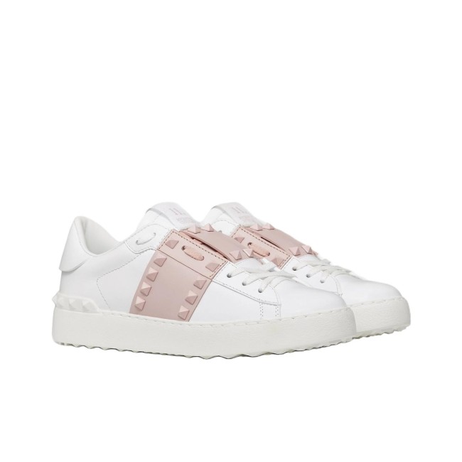Valentino ROCKSTUD UNTITLED Garavani rivet sports low-top fashion sneakers white powder