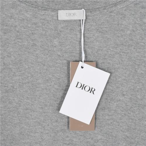 DIOR Christian Couture Relaxed-Fit T-Shirt Casual Round Neck Pullover Short Sleeve T-Shirt Men's Gray