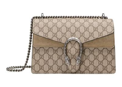 Gucci Dionysus Shoulder Bag Small GG Supreme Beige/Ebony 400249-KHNRN-8642 size 28*9*17 cm