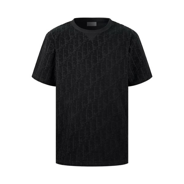 DIOR Logo Jacquard Casual Round Neck Short Sleeve T-Shirt Black