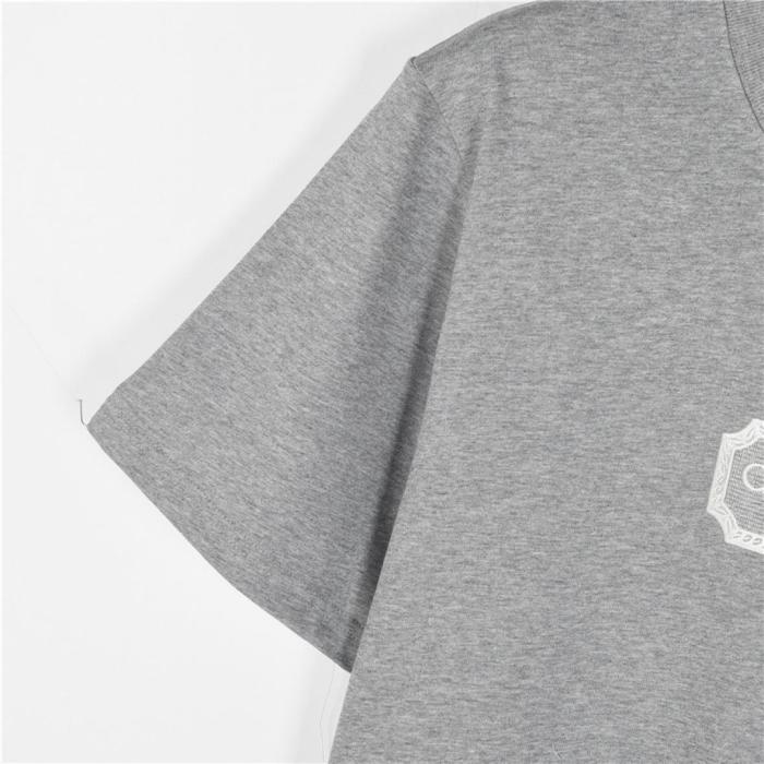 DIOR Christian Couture Relaxed-Fit T-Shirt Casual Round Neck Pullover Short Sleeve T-Shirt Men's Gray