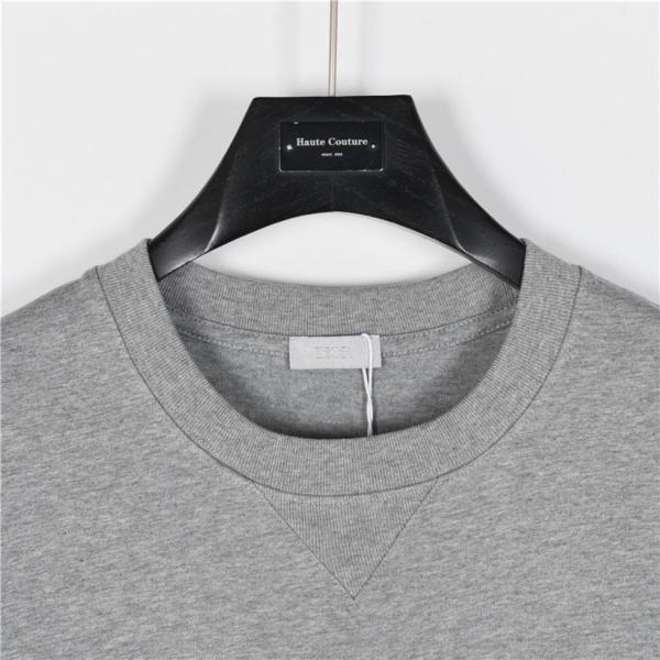 DIOR Christian Couture Relaxed-Fit T-Shirt Casual Round Neck Pullover Short Sleeve T-Shirt Men's Gray