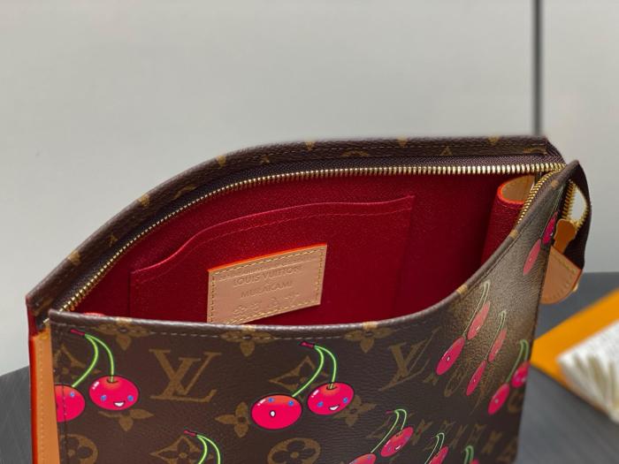 Louis Vuitton x Takashi Murakami Cherry Toiletry Pouch Brown Monogram M14372 size 25*5.5*20 cm