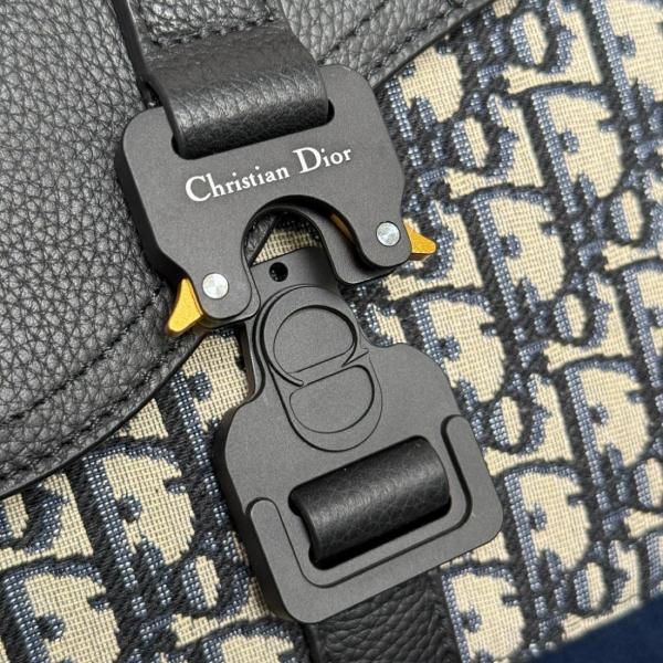Dior Mini Saddle Bag with Strap Beige/Black 1ADPO049YKS-H27E size 23*6*17.5cm