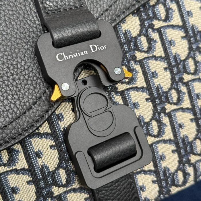Dior Mini Saddle Bag with Strap Beige/Black 1ADPO049YKS-H27E size 23*6*17.5cm