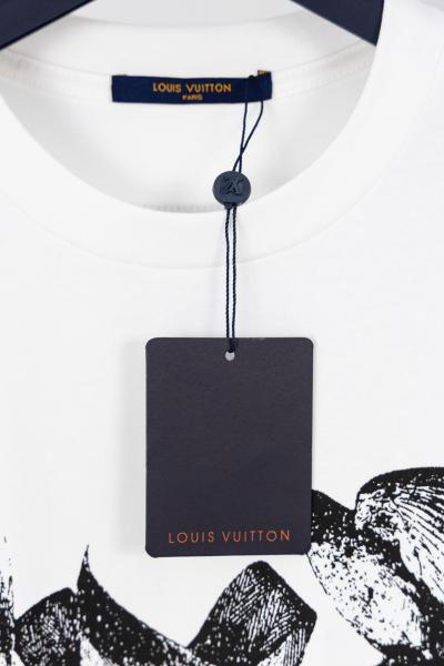 LOUIS VUITTON FW23 Logo Animal Print Round Neck Short Sleeve T-Shirt White