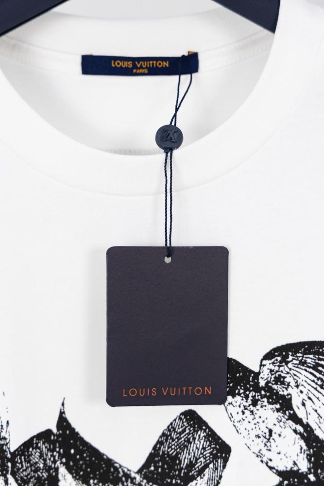 LOUIS VUITTON FW23 Logo Animal Print Round Neck Short Sleeve T-Shirt White