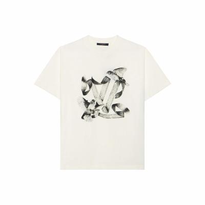 LOUIS VUITTON FW23 Logo Animal Print Round Neck Short Sleeve T-Shirt White