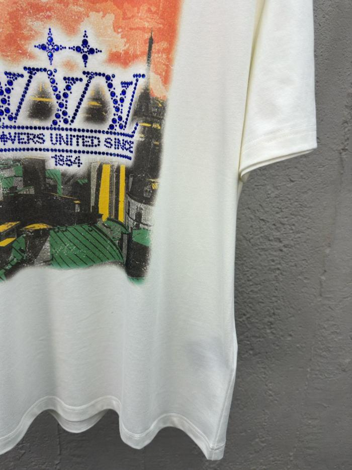 LOUIS VUITTON SS25 Men's Spring/Summer Collection Solid Color Round Neck Printed Short Sleeve T-Shirt Men's