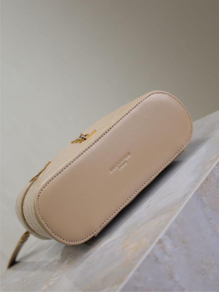 SAINT LAURENT YSL GABY Bronze Hardware Lambskin Cosmetic Bag Shoulder Crossbody Handbag Women's Toffee 766731-1EL07-2646 size 18*6.5*11cm 