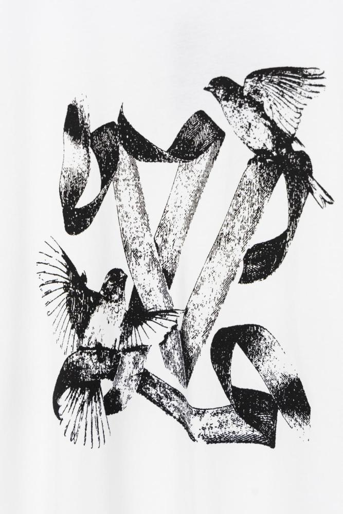 LOUIS VUITTON FW23 Logo Animal Print Round Neck Short Sleeve T-Shirt White