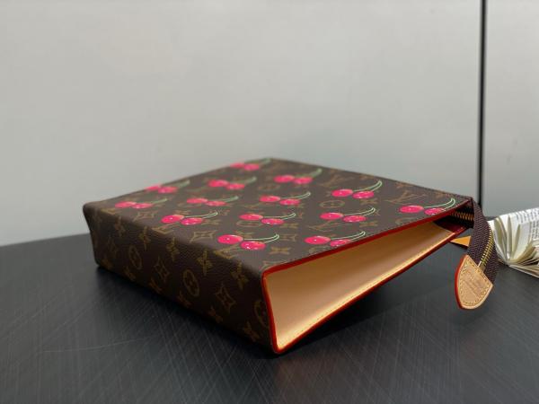 Louis Vuitton x Takashi Murakami Cherry Toiletry Pouch Brown Monogram M14372 size 25*5.5*20 cm