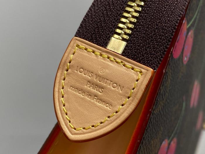 Louis Vuitton x Takashi Murakami Cherry Toiletry Pouch Brown Monogram M14372 size 25*5.5*20 cm