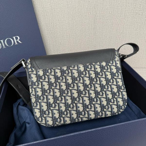 Dior Mini Saddle Bag with Strap Beige/Black 1ADPO049YKS-H27E size 23*6*17.5cm