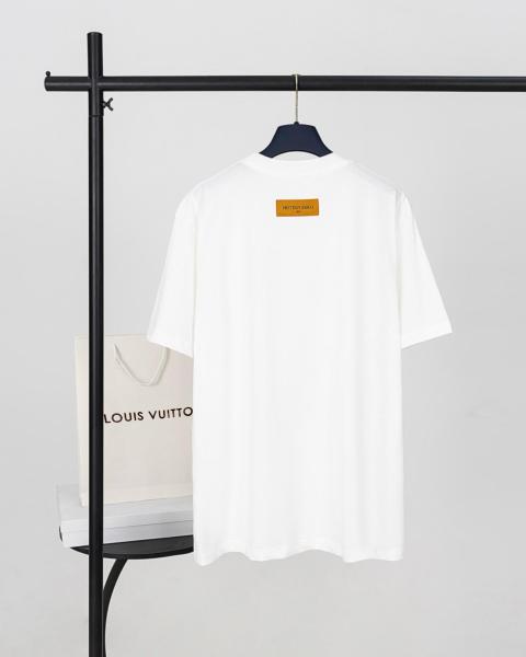 LOUIS VUITTON FW23 Logo Animal Print Round Neck Short Sleeve T-Shirt White