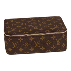 LOUIS VUITTON Monogram Printed Coated Canvas and Cowhide Storage Bag Men's Brown M43689 size 23.88*17.02*7.87cm 