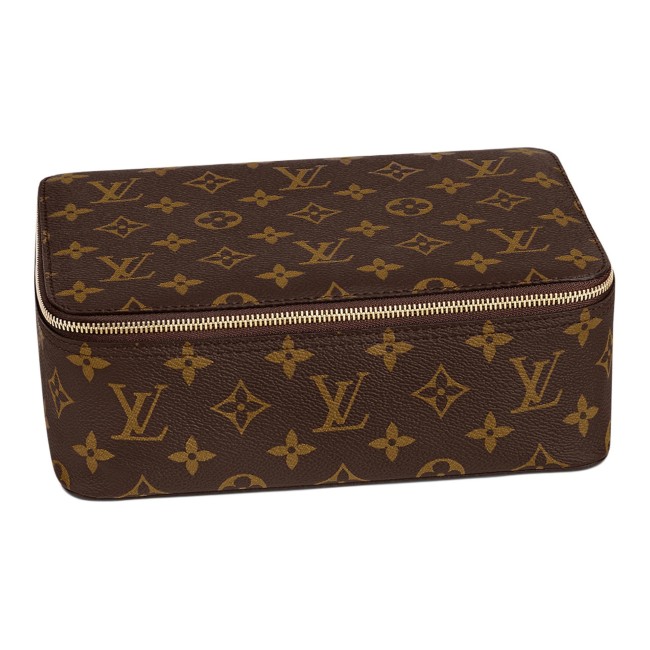 LOUIS VUITTON Monogram Printed Coated Canvas and Cowhide Storage Bag Men's Brown M43689 size 23.88*17.02*7.87cm 