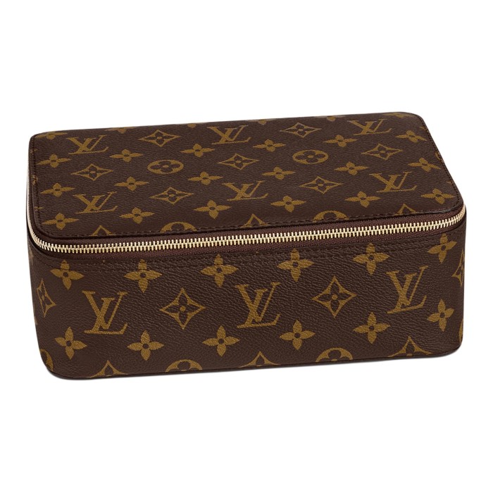 LOUIS VUITTON Monogram Printed Coated Canvas and Cowhide Storage Bag Men's Brown M43689 size 23.88*17.02*7.87cm 
