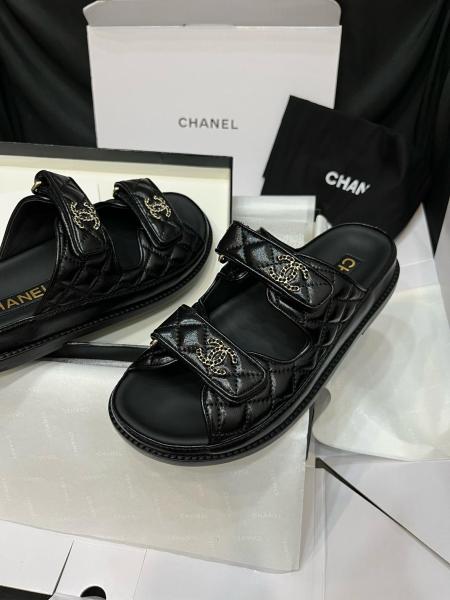 Chanel CC Diamond Quilt Sandals Black (Women's)
