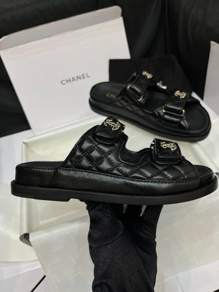 Chanel CC Diamond Quilt Sandals Black (Women's)