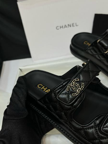 Chanel CC Diamond Quilt Sandals Black (Women's)