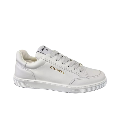 CHANEL Fashion Lace-Up Wear-Resistant Low-Top Sneakers for Women White