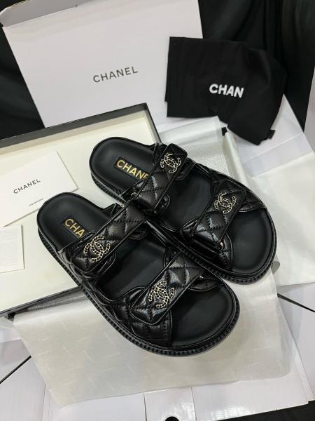 Chanel CC Diamond Quilt Sandals Black (Women's)