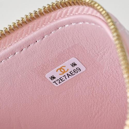 CHANEL 25P Double C LOGO Diamond Pattern Leather Chain Sheepskin Handbag Cosmetic Bag Women's Light Pink AP1472-Y60767-NAGEO size 17*8*9.5cm 