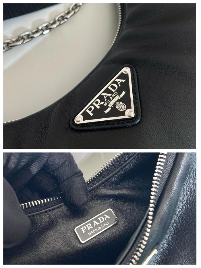 PRADA Padded Nappa Leather Re Edition Shoulder Bag Black 1BH204_2DYI_F0002_V_V9Z size 22*6.5*18cm