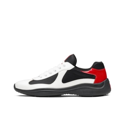 Prada America's Cup Comfortable and breathable non-slip wear-resistant low-top casual shoes for men in black and white